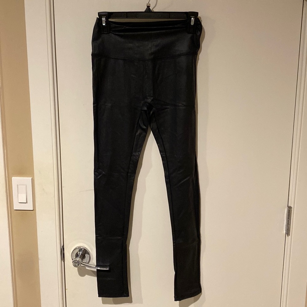 Black pleather leggings